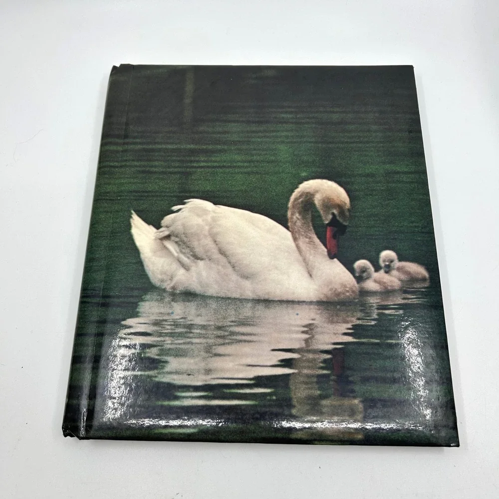 Vintage Swan Bird Babies Paper Photo Album 70s Keepsake Gifting Cottagecore